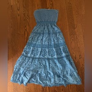 Blue Strapless Kids Dress